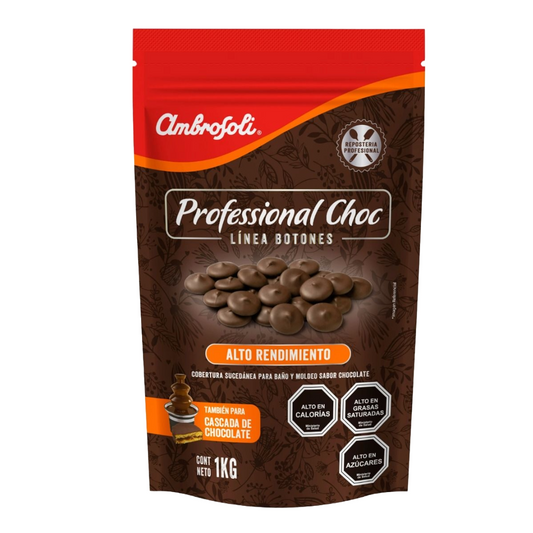 Cobertura Botones Profesional Choc Ambrosoli Alto Rendimiento 1kg
