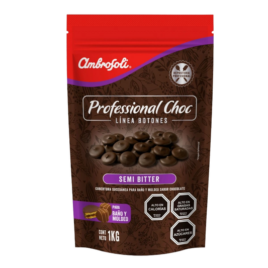 Cobertura Botones Profesional Choc Ambrosoli Semi Bitter 1kg